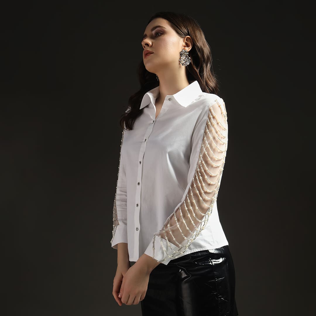 Cosmic Flow White Shirt